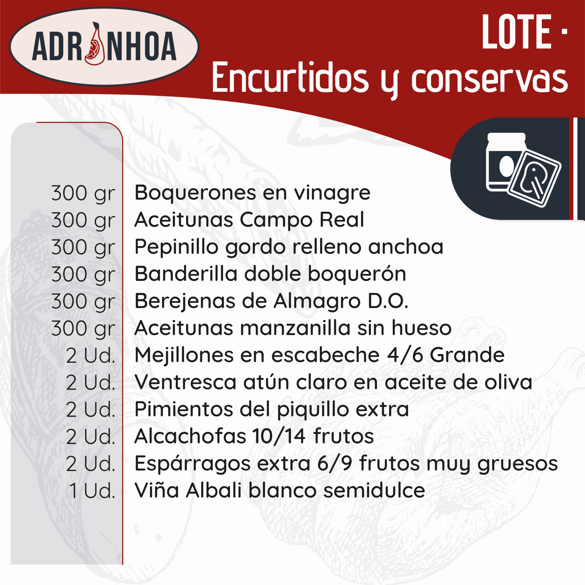 Lote de Encurtidos y Conservas