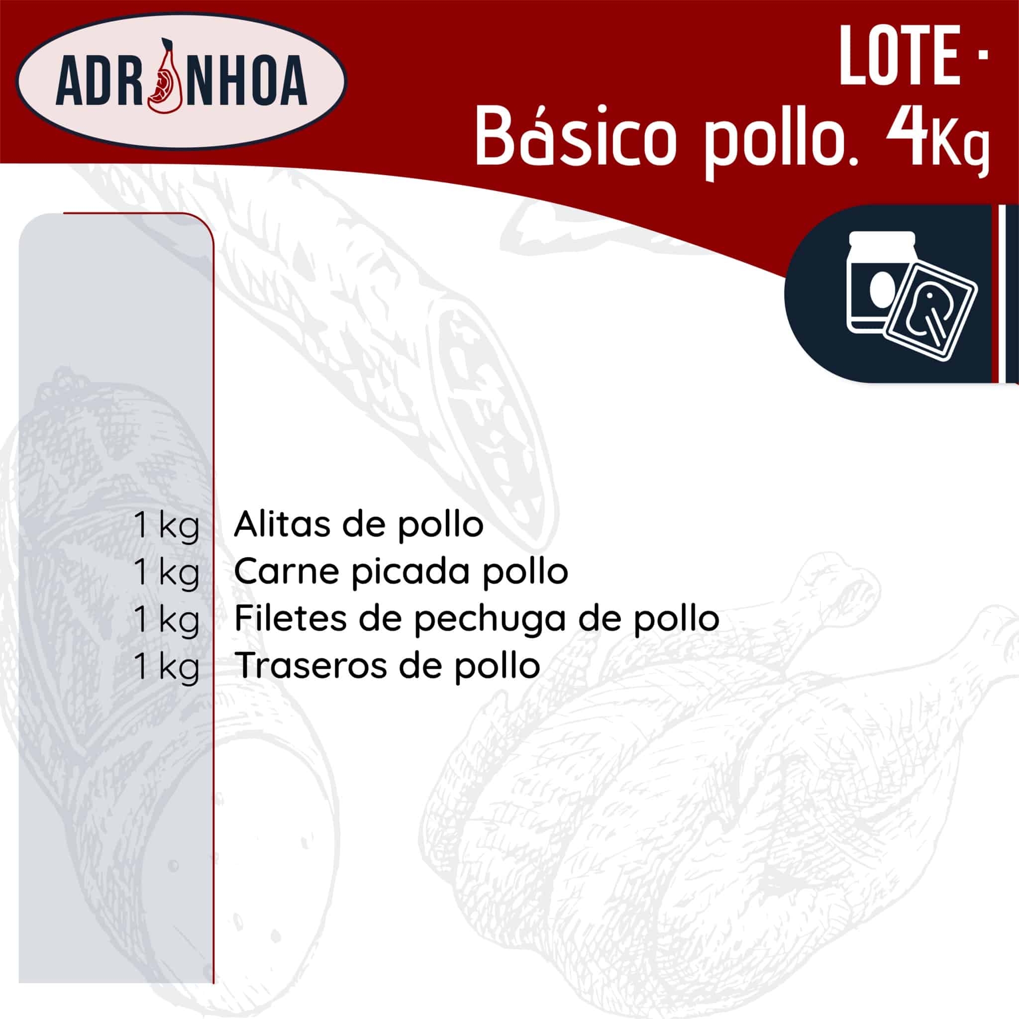 Lote básico de pollo (4 KG)