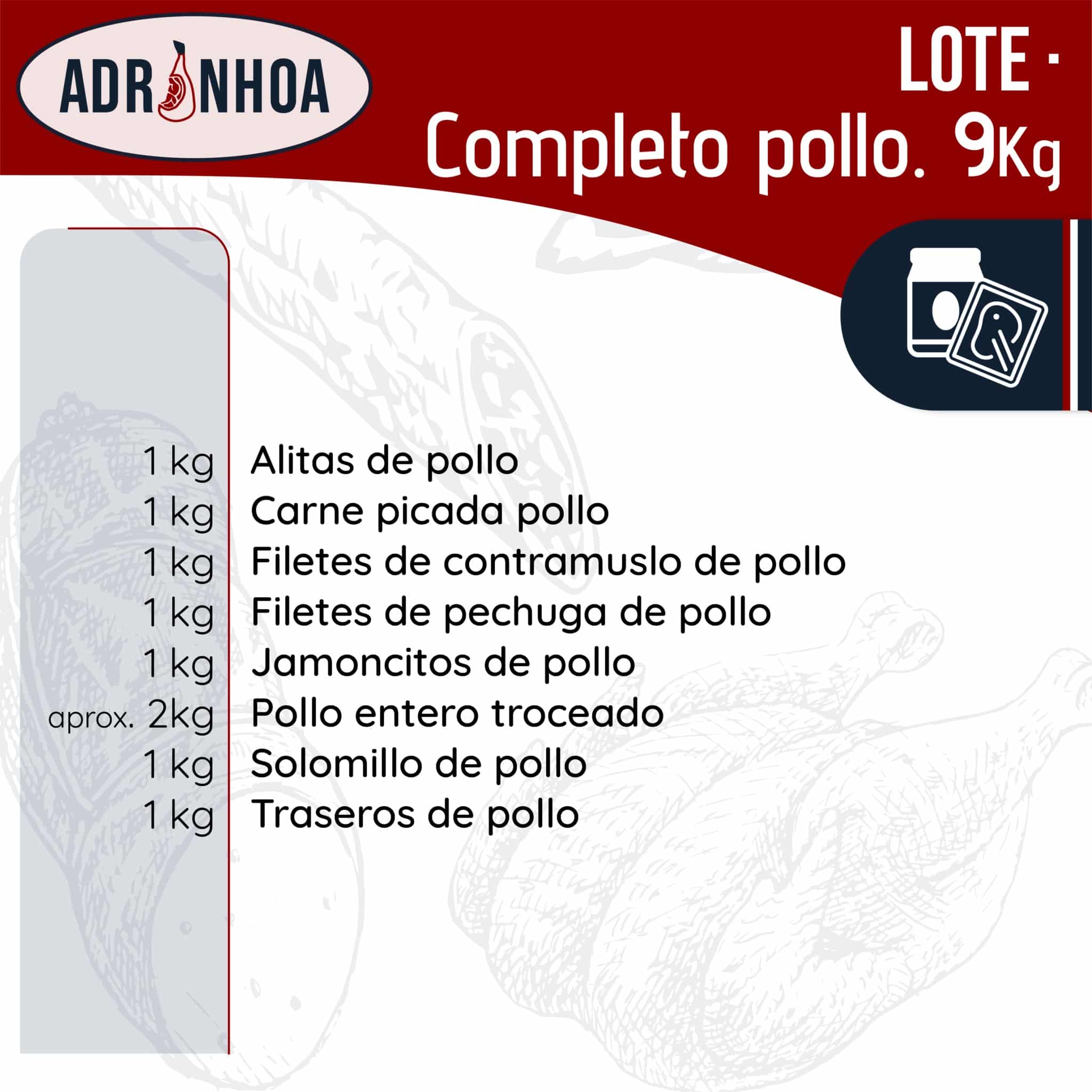 Lote completo de Pollo (9 KG)